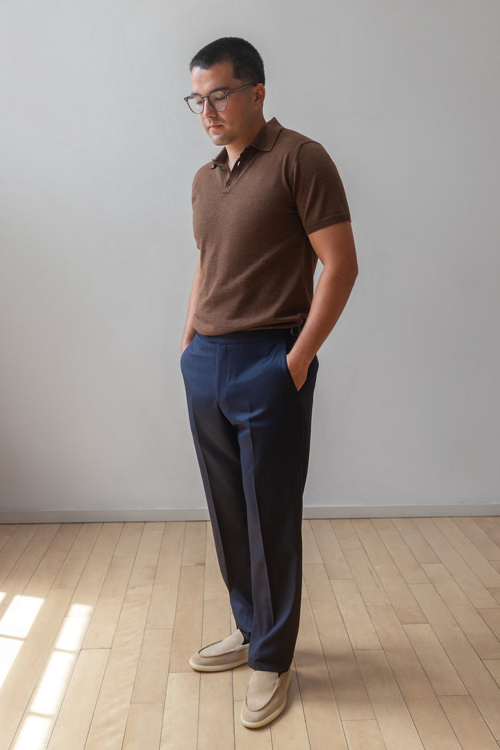 Navy Blue Cavalry Twill Drago Trousers