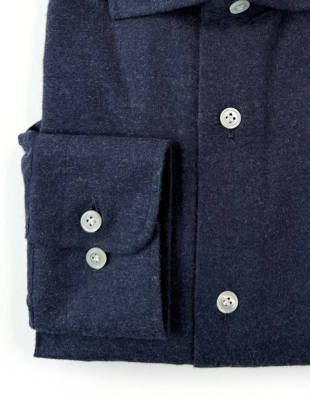 Cotton Flannel Shirt - Navy Blue