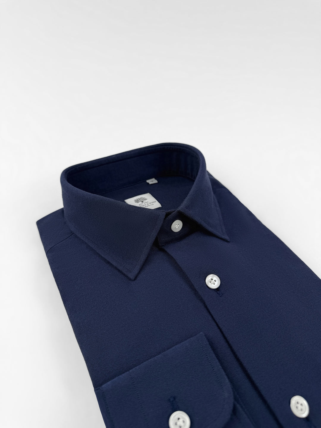 Cotton Oxford Dress Shirt - Navy Blue