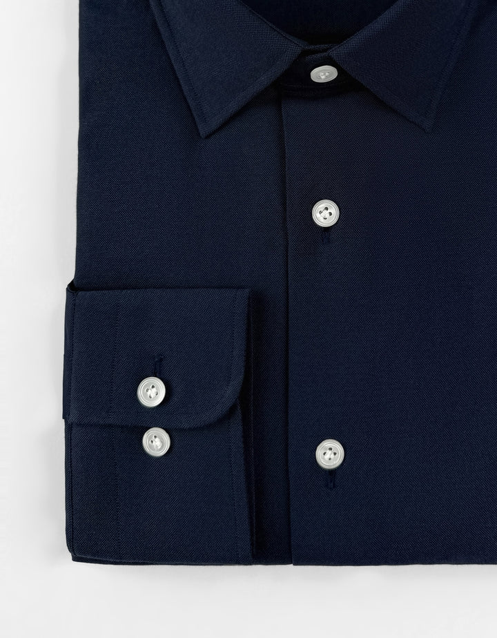 Cotton Oxford Dress Shirt - Navy Blue
