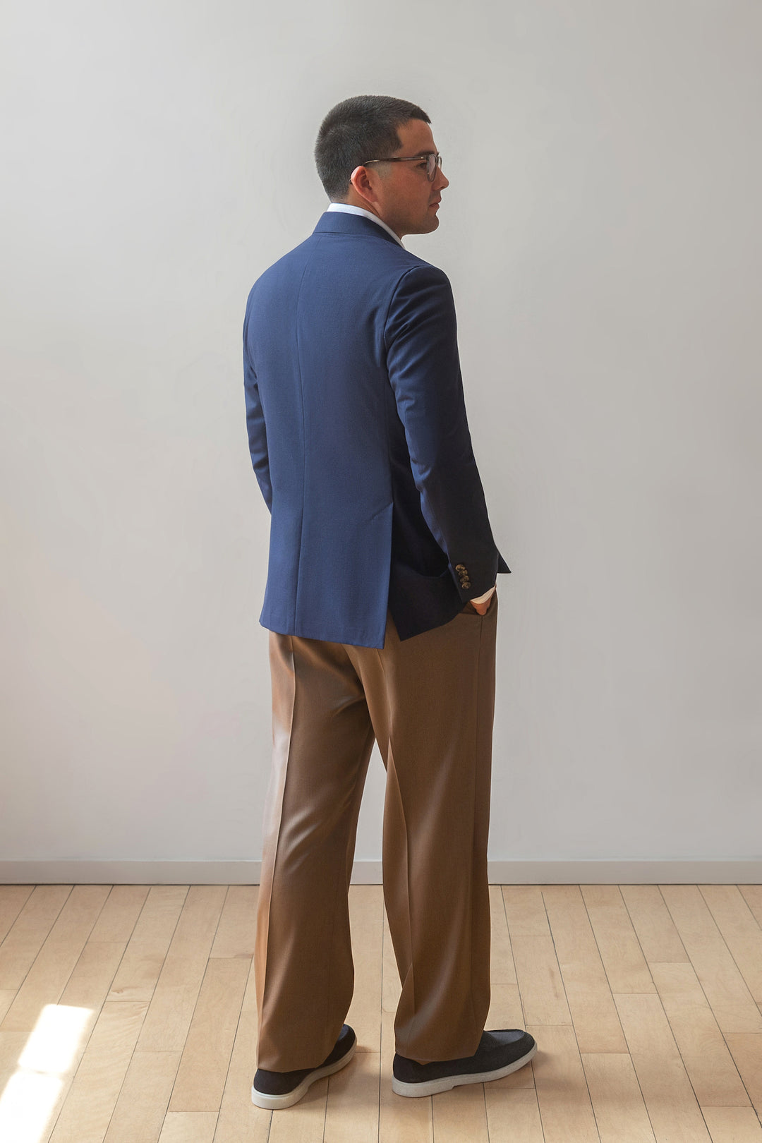 Navy Blue Wool Holland & Sherry Sport Coat