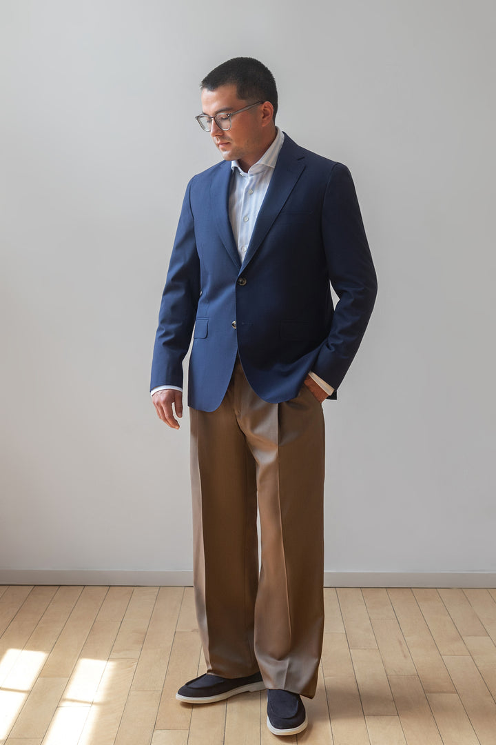 Navy Blue Wool Holland & Sherry Sport Coat