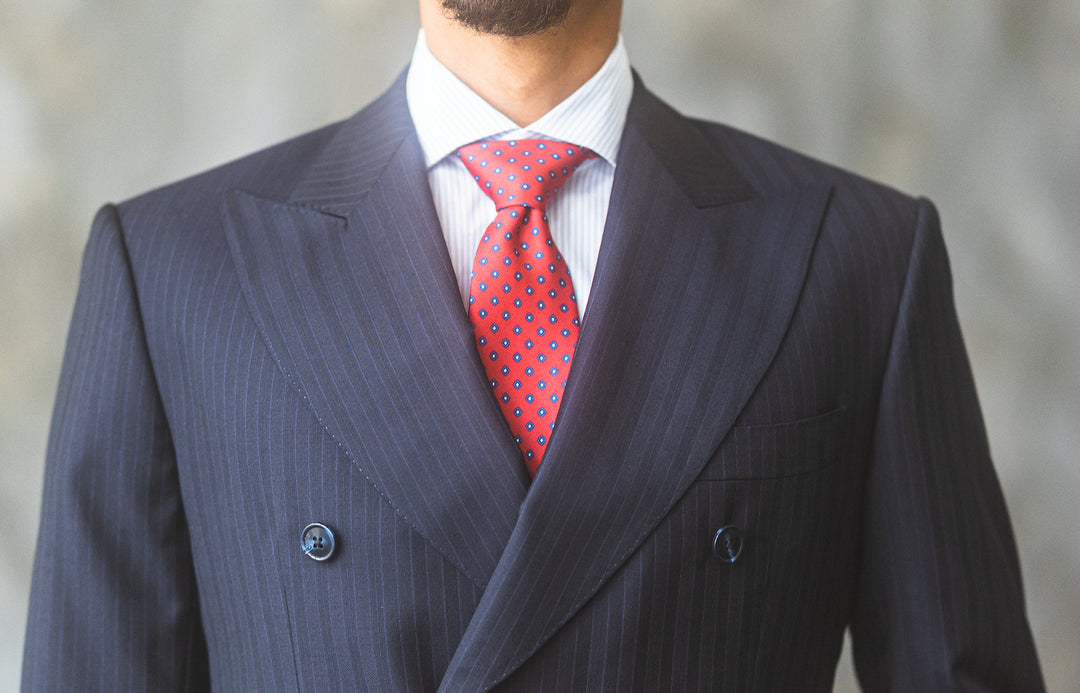 Navy Double-Breasted Pinstripe Suit