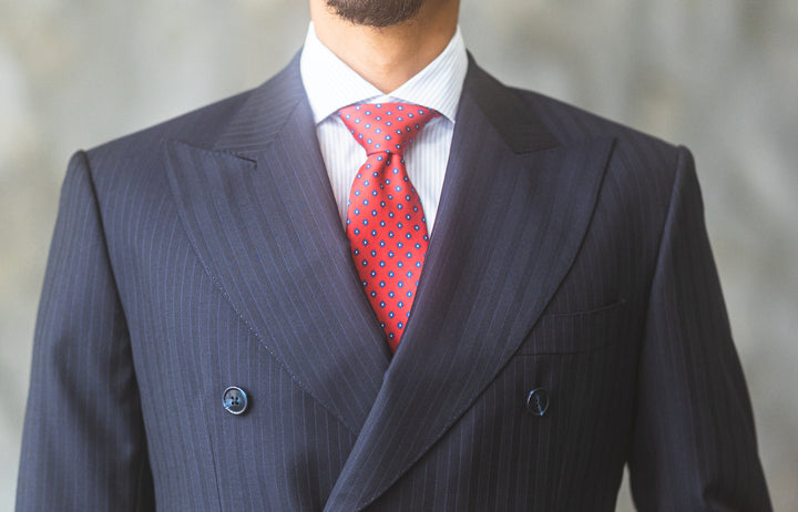 Navy Double-Breasted Pinstripe Suit