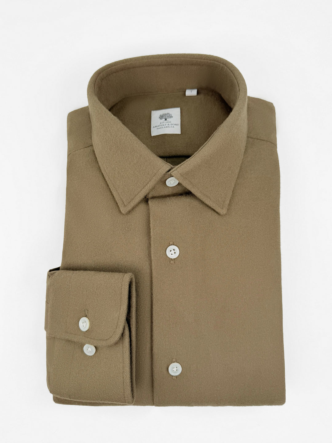 Cotton Flannel Overshirt - Olive Green