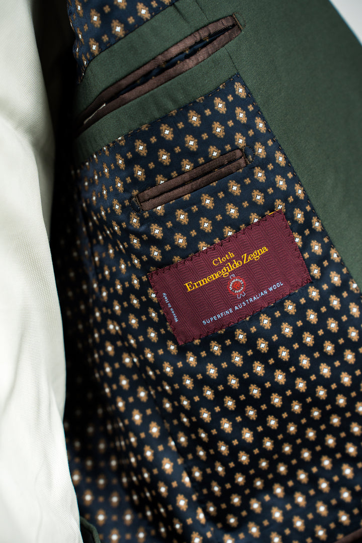 Olive Green Twill Zegna Suit