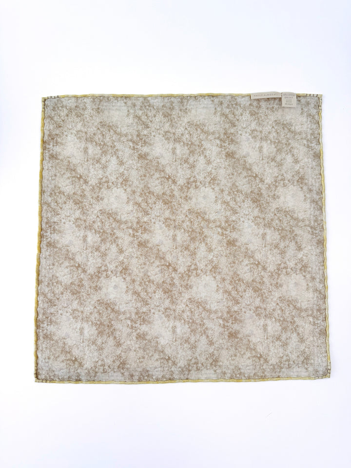 Silk & Cotton Polka Dot Reversible Pocket Square - Pale Yellow