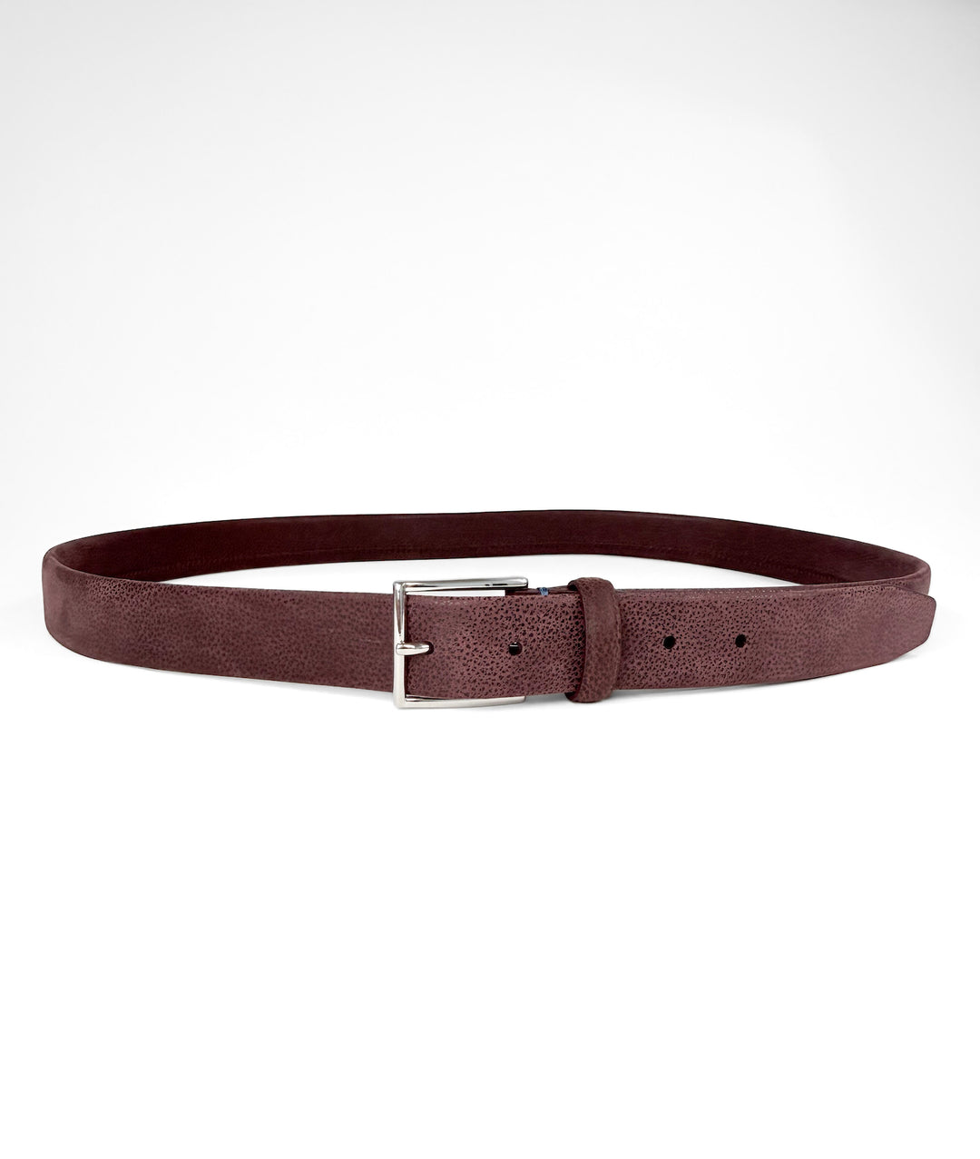 Pebble Grain Calfskin Leather Dress Belt - Oxblood