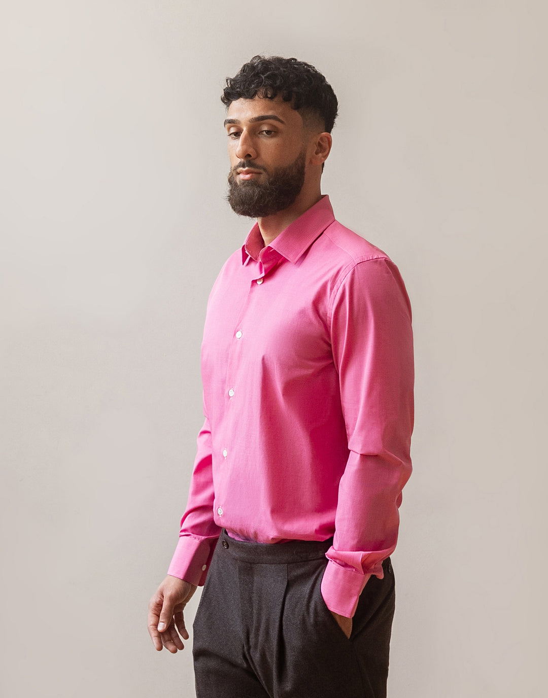 Horizontal Twill Cotton Dress Shirt
