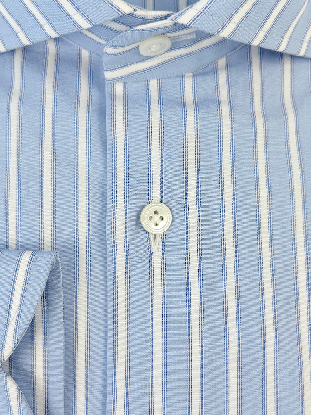 Multi Stripe Cotton Dress Shirt - Powder Blue