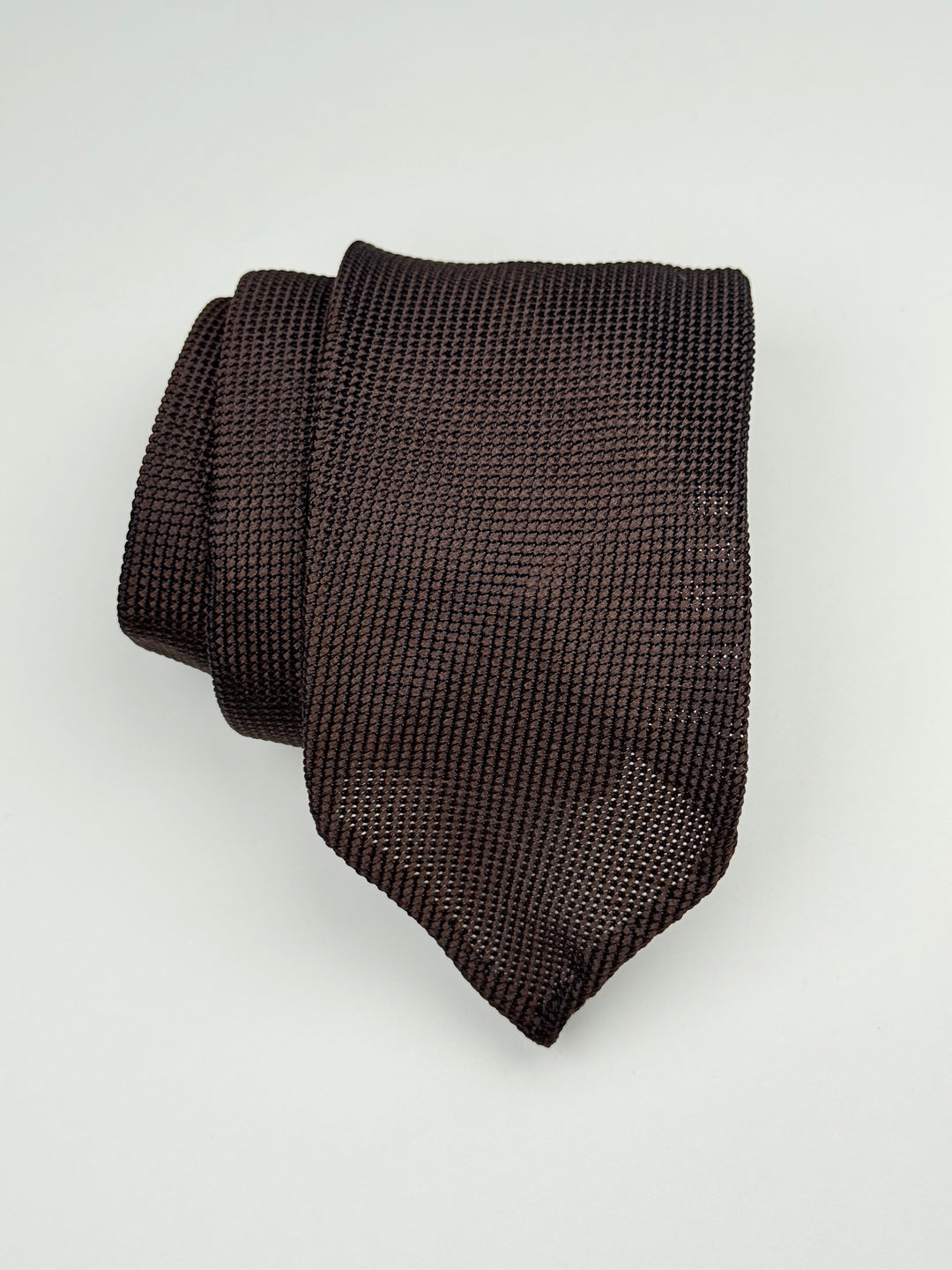 Silk Grenadine Tie - Dark Brown