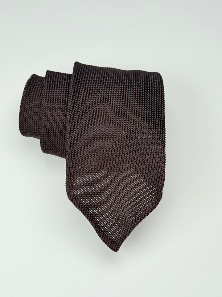 Silk Grenadine Tie - Dark Brown