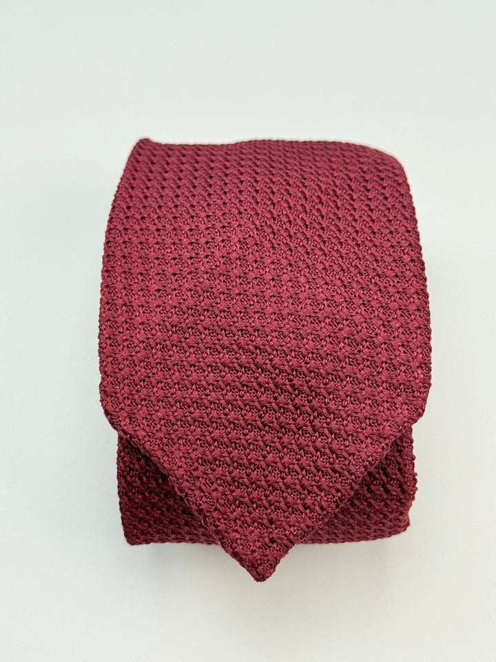 Silk Grenadine Tie - Wine Red