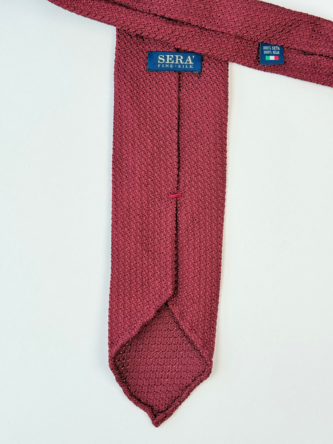 Silk Grenadine Tie - Wine Red