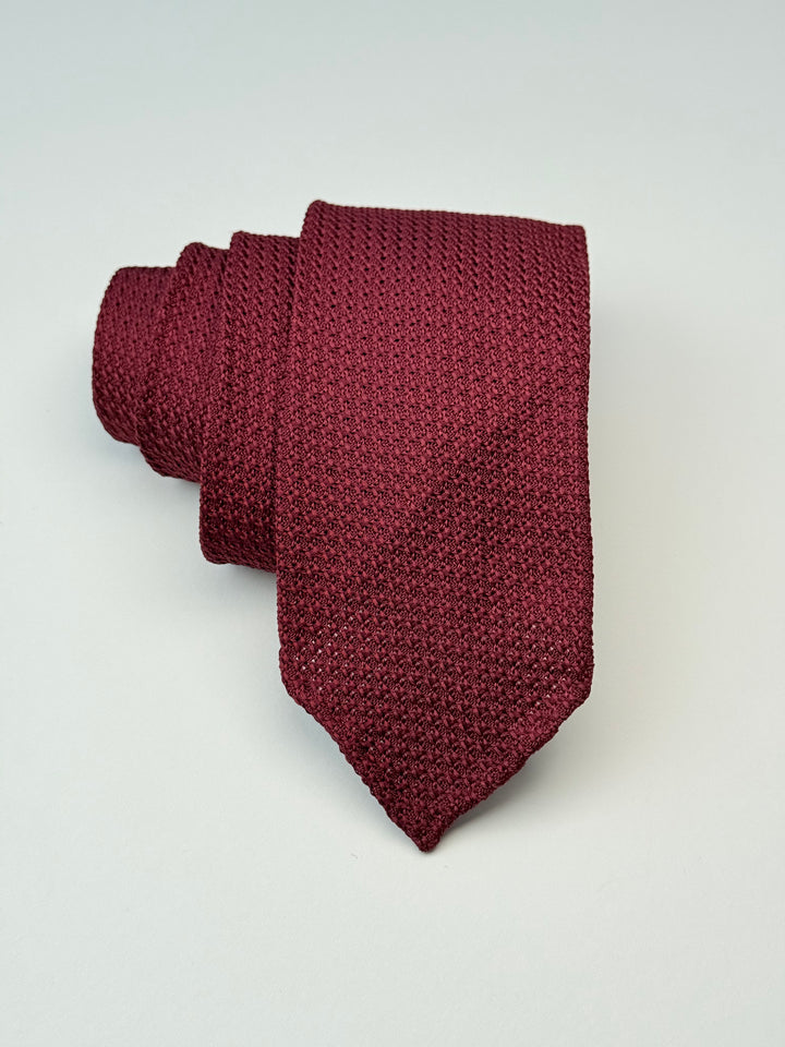 Silk Grenadine Tie - Wine Red