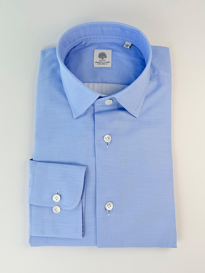 Cotton Poplin Dress Shirt - Light Blue