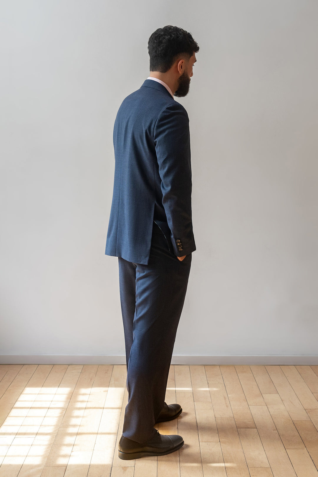 Slate Blue High Twist Wool Suit