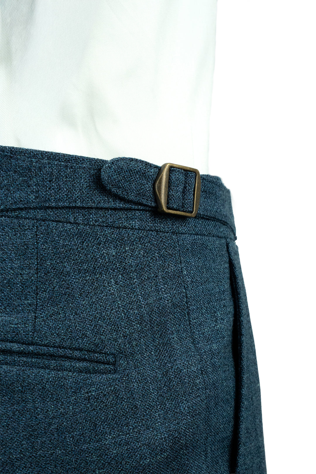 Steel Blue Wool Silk Linen Suit