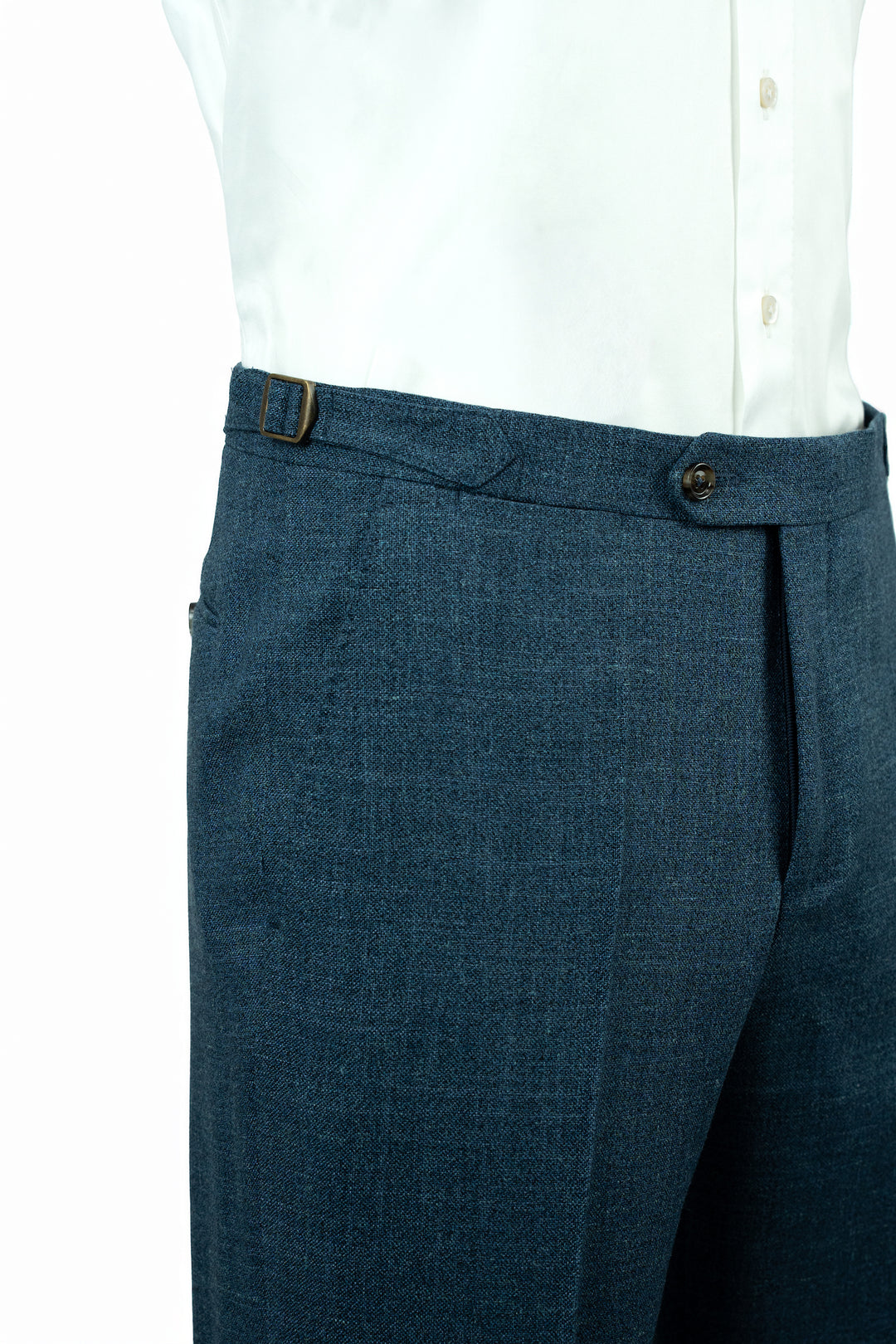 Steel Blue Wool Silk Linen Suit