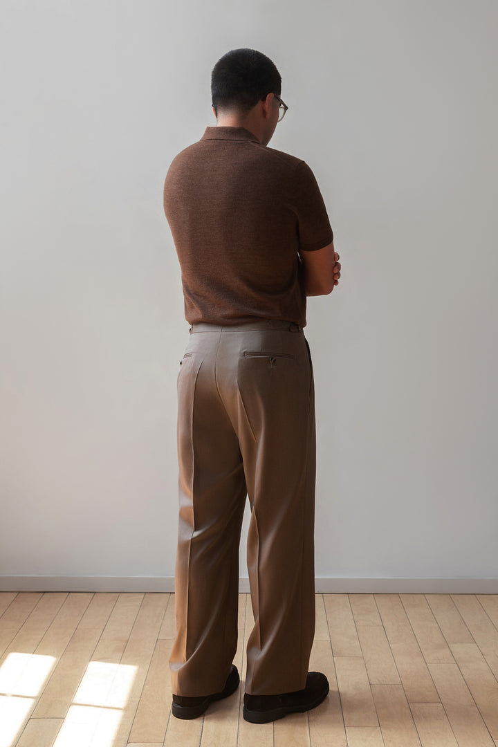 Tan Solaro Wool Scabal Trousers