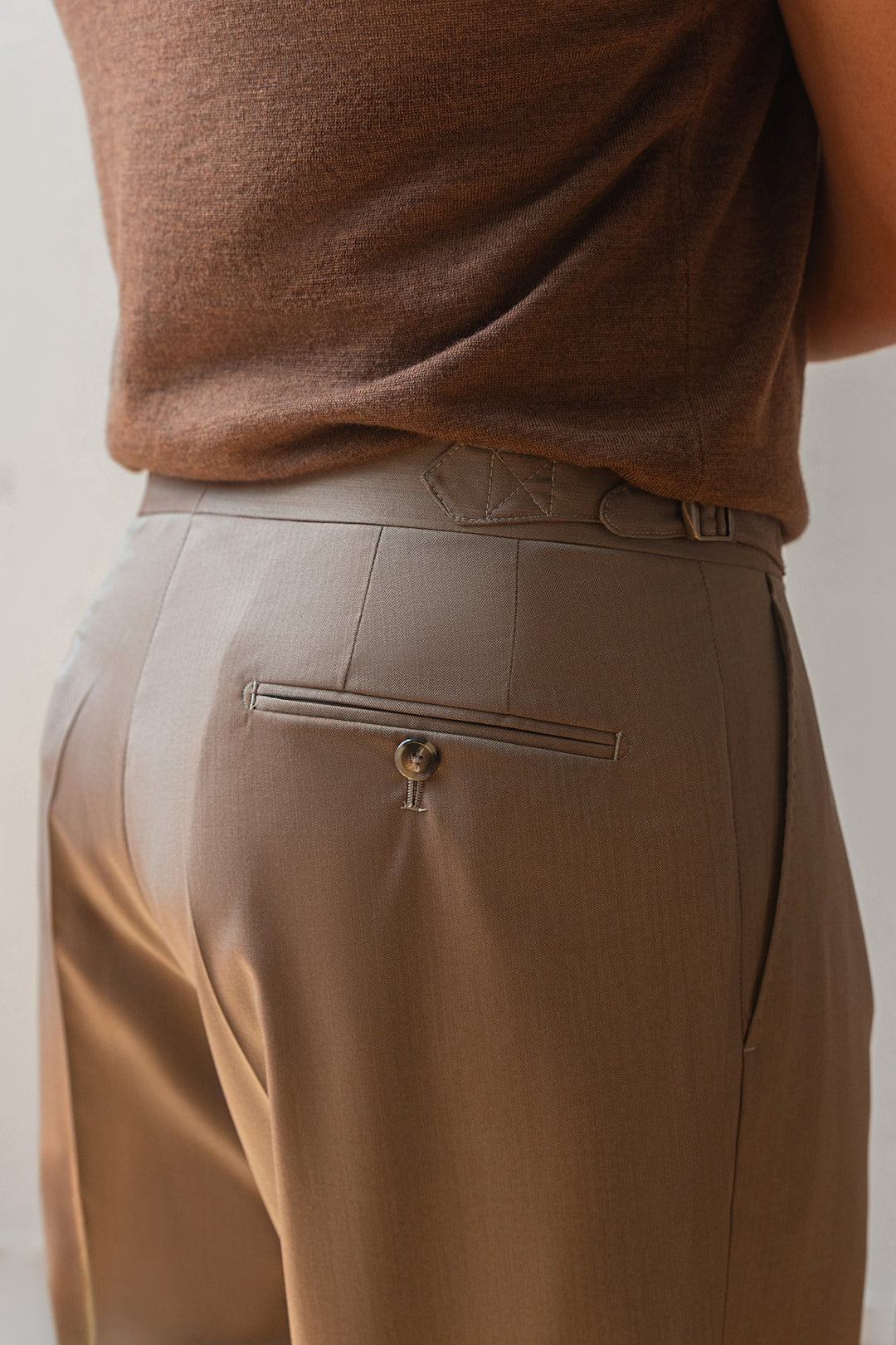 Tan Solaro Wool Scabal Trousers