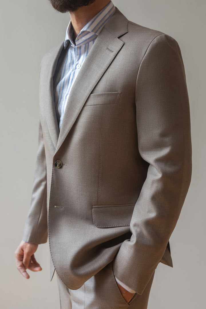 Tan Wool Cavalry Twill Zegna Suit