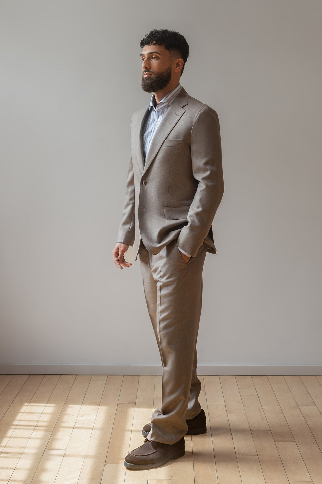Tan Wool Cavalry Twill Zegna Suit