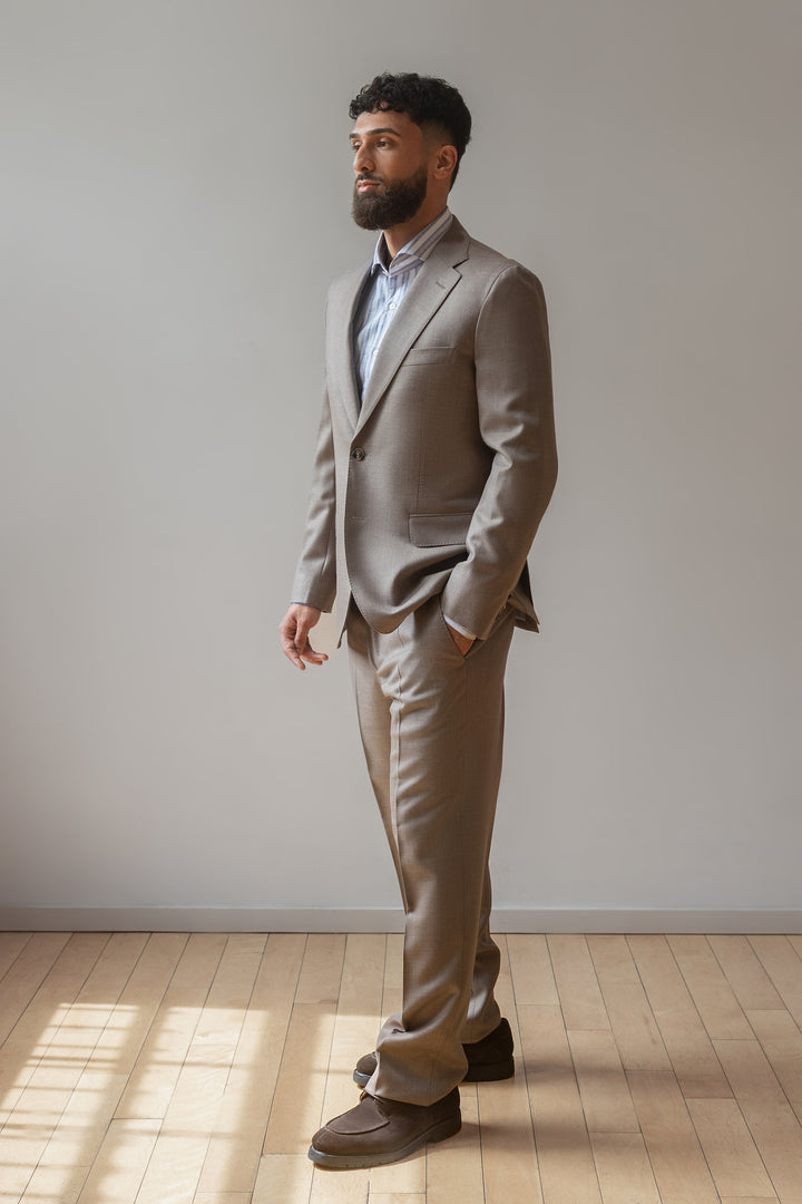 Tan Wool Cavalry Twill Zegna Suit