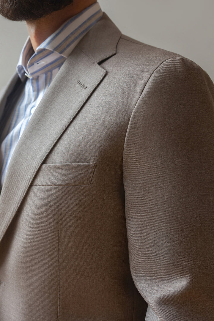 Tan Wool Cavalry Twill Zegna Suit