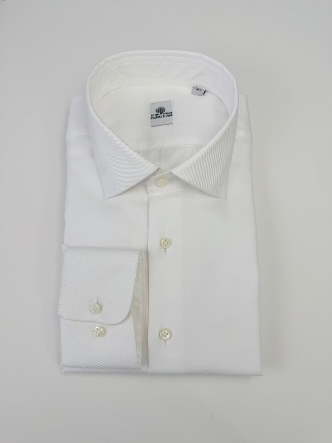 White Thick Twill Cotton Dress Shirt 16 US (41 EU)