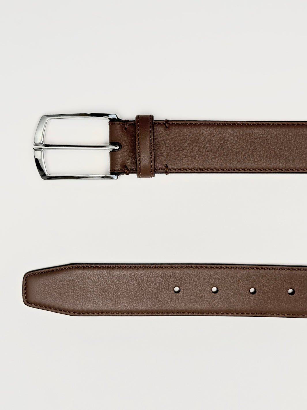 Calfskin Leather Belt - Walnut Brown