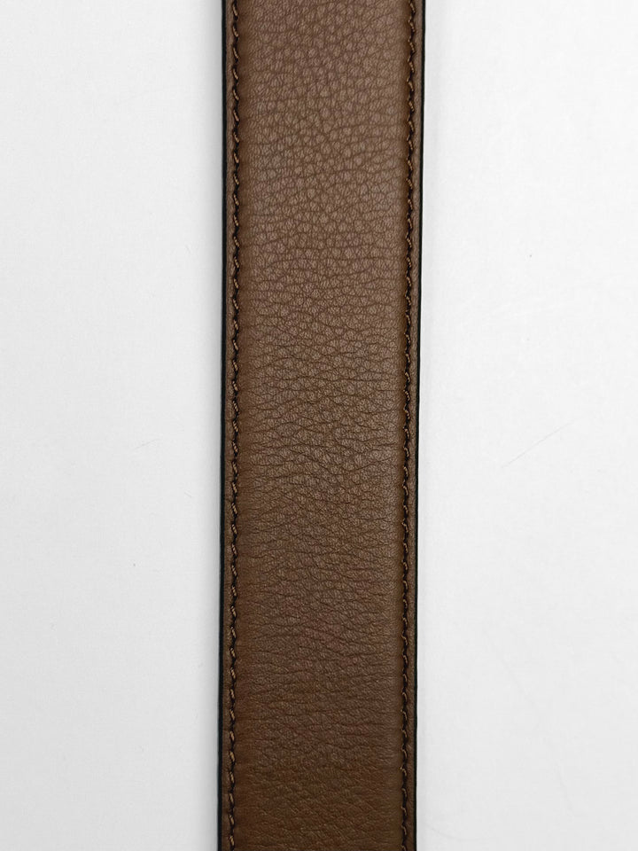 Calfskin Leather Belt - Walnut Brown