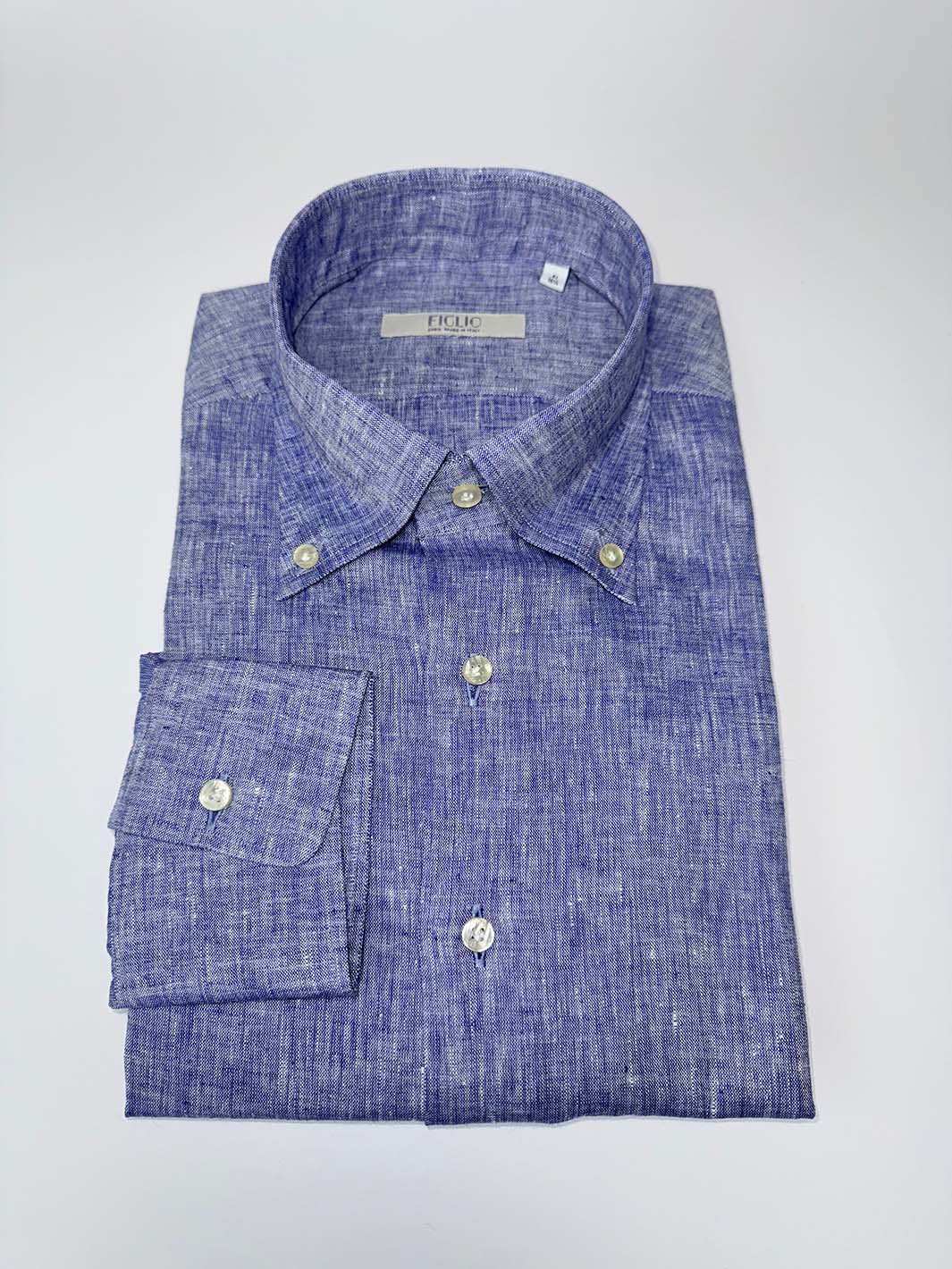 Linen Button-Down Shirt - Washed Indigo