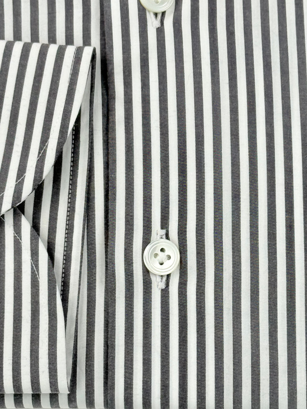 Bold Stripe Cotton Dress Shirt - Charcoal