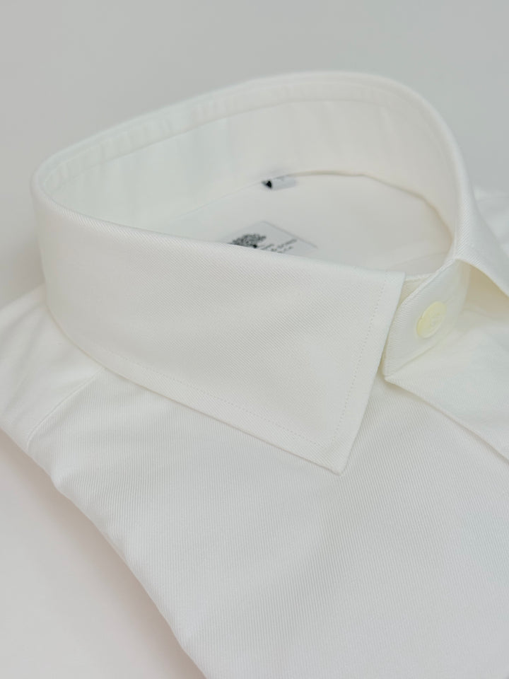 Superfine Cotton Twill Dress Shirt - White