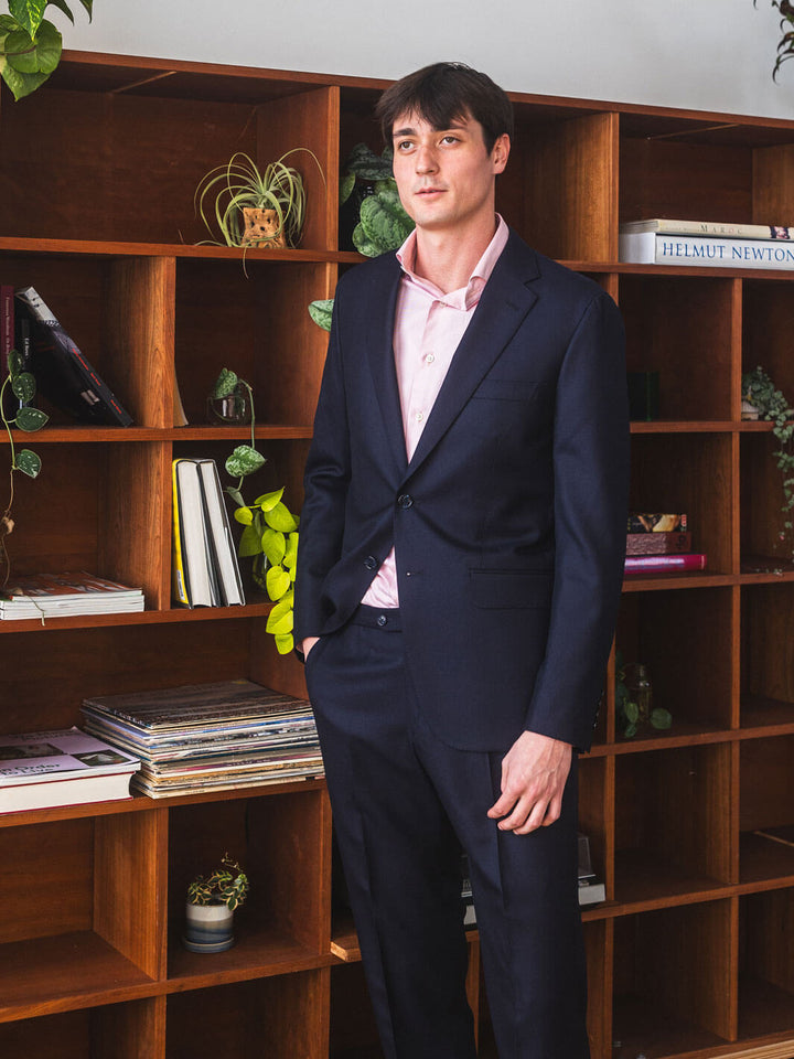 Navy Wool Cavalry Twill Zegna Suit