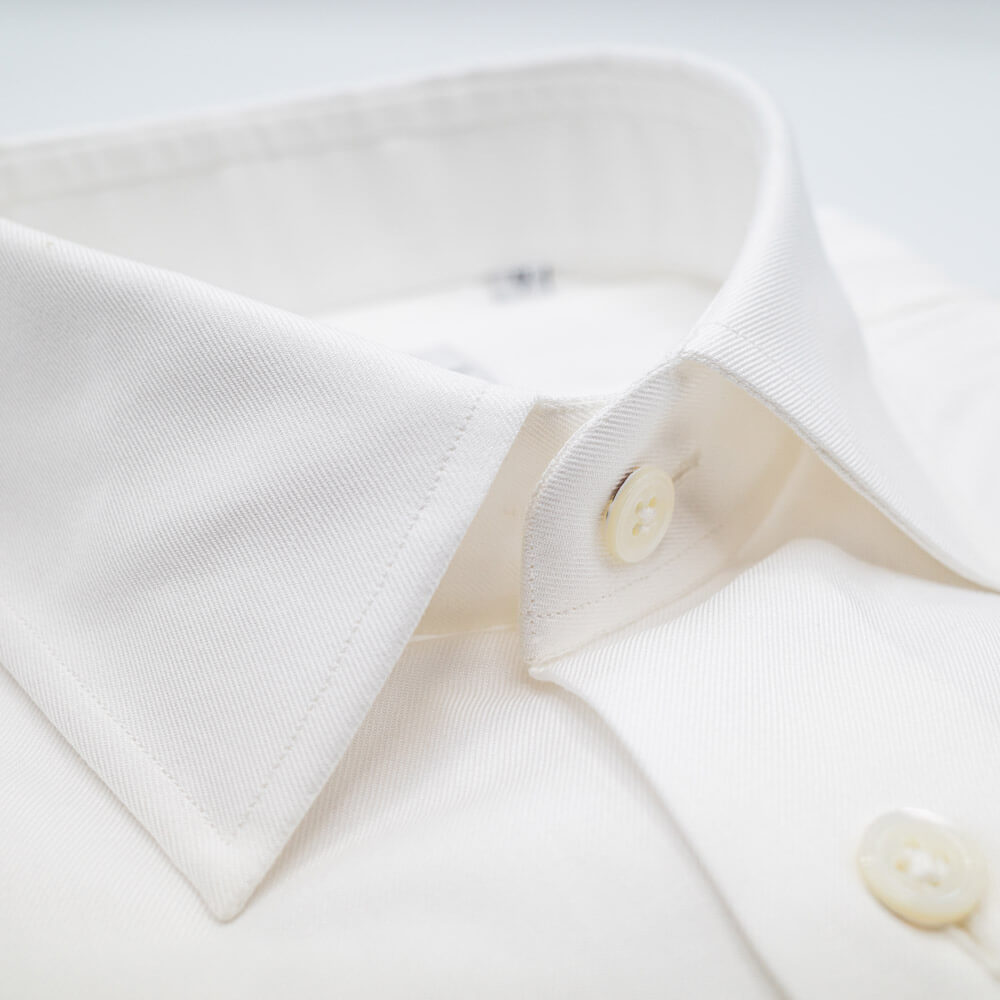 Cotton Twill Dress Shirt - White