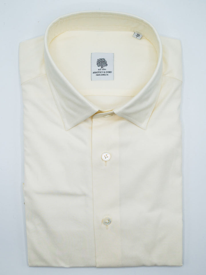 Cotton Twill Dress Shirt - Cream