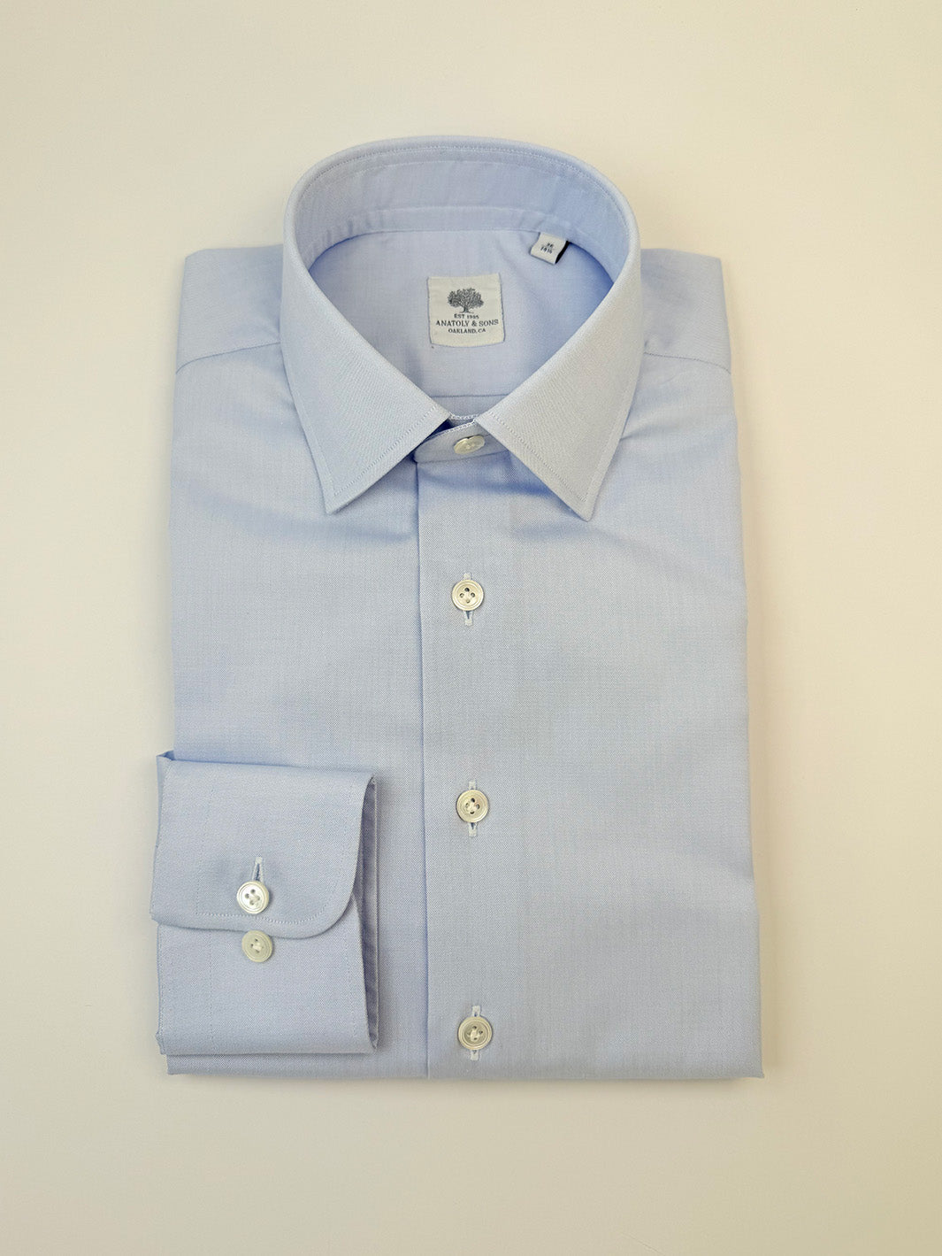 Cotton Oxford Dress Shirt - Sky Blue