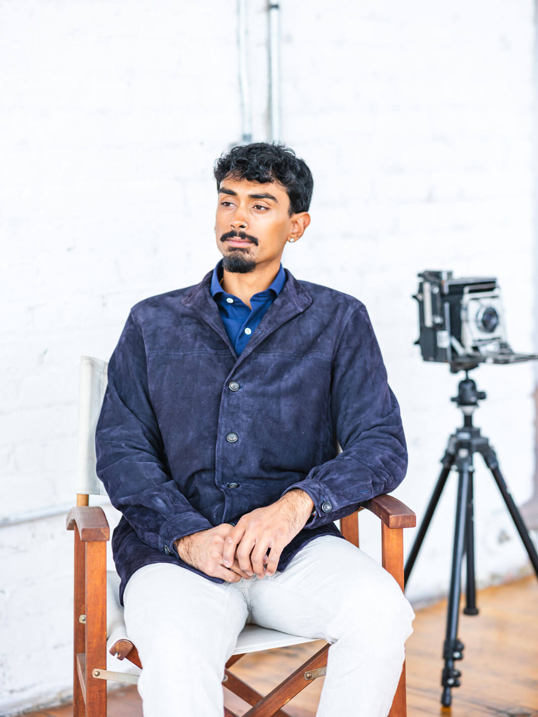 Blue Suede Overshirt | Italian Leather 44 US (54 EU) Blue Suede Overshirt | Italian Leather 44 US (54 EU)