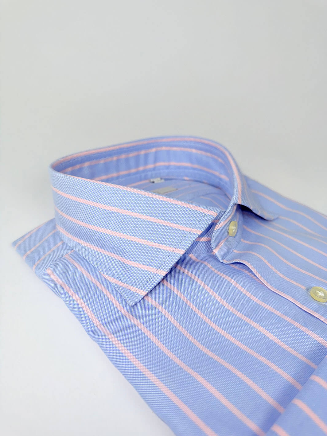 Bold Stripe Cotton Oxford Dress Shirt - Blue & Pink