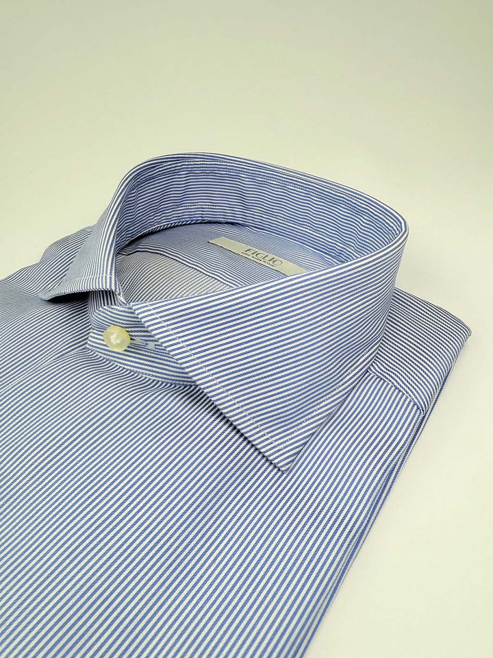 Striped Cotton Dress Shirt - Blue