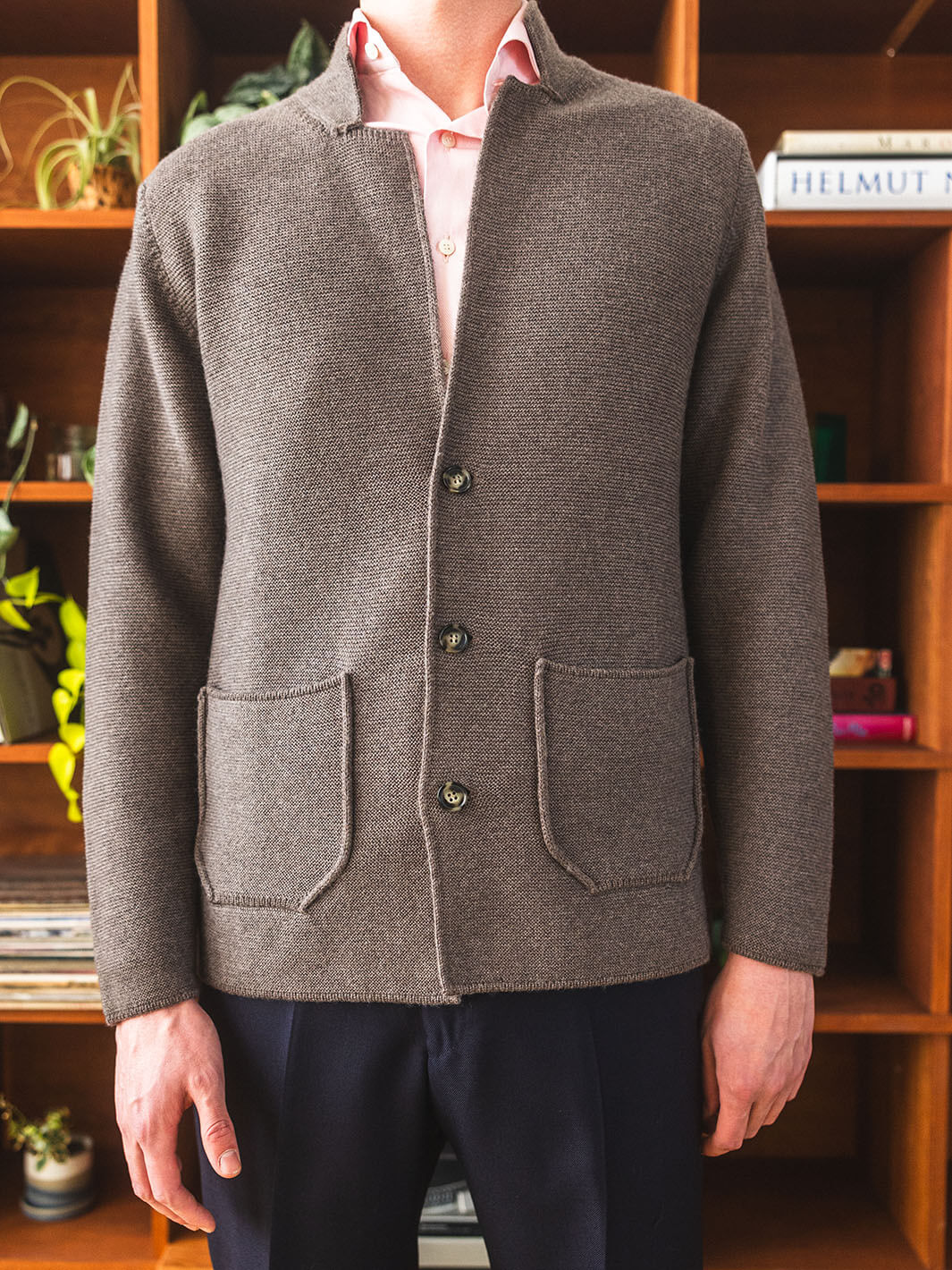 Light Brown Merino Wool Cardigan