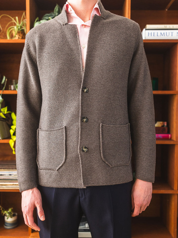 Light Brown Merino Wool Cardigan