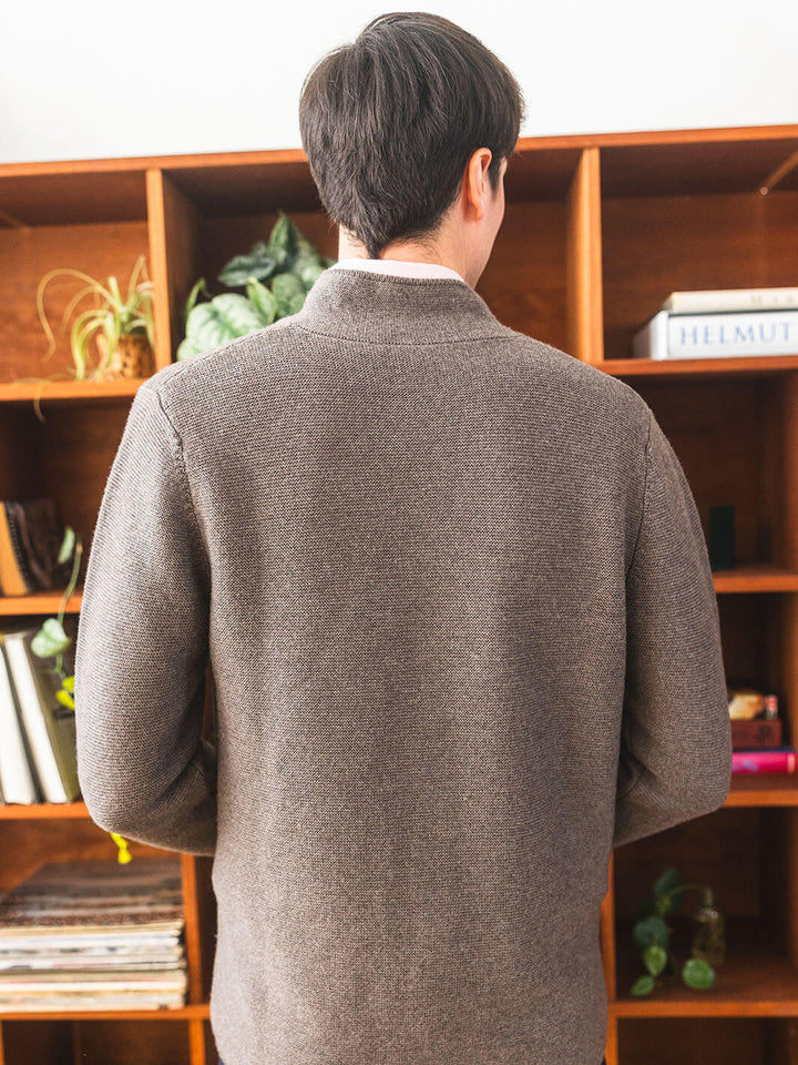 Light Brown Merino Wool Cardigan