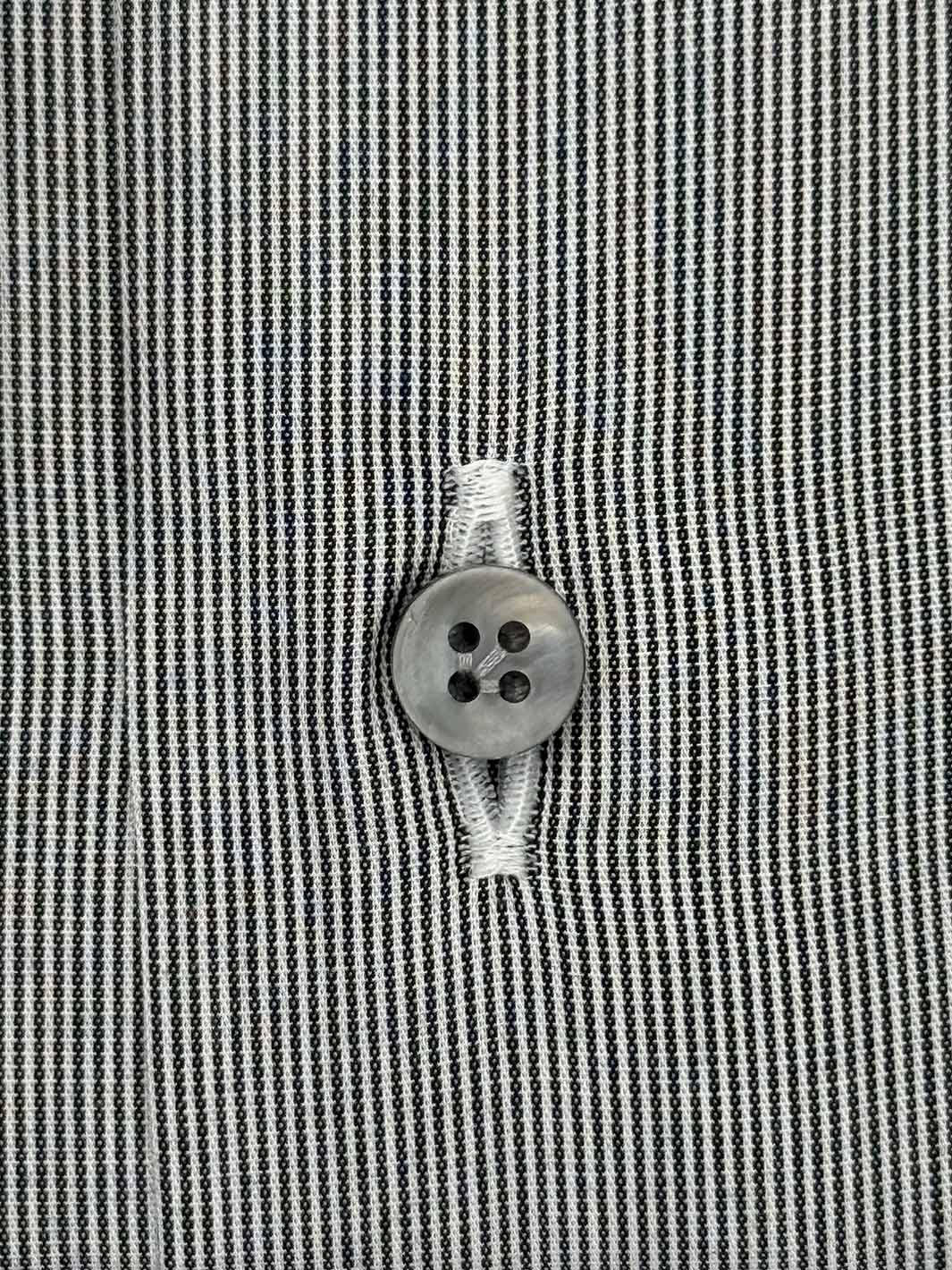 Micro-Stripe Cotton Dress Shirt - Charcoal