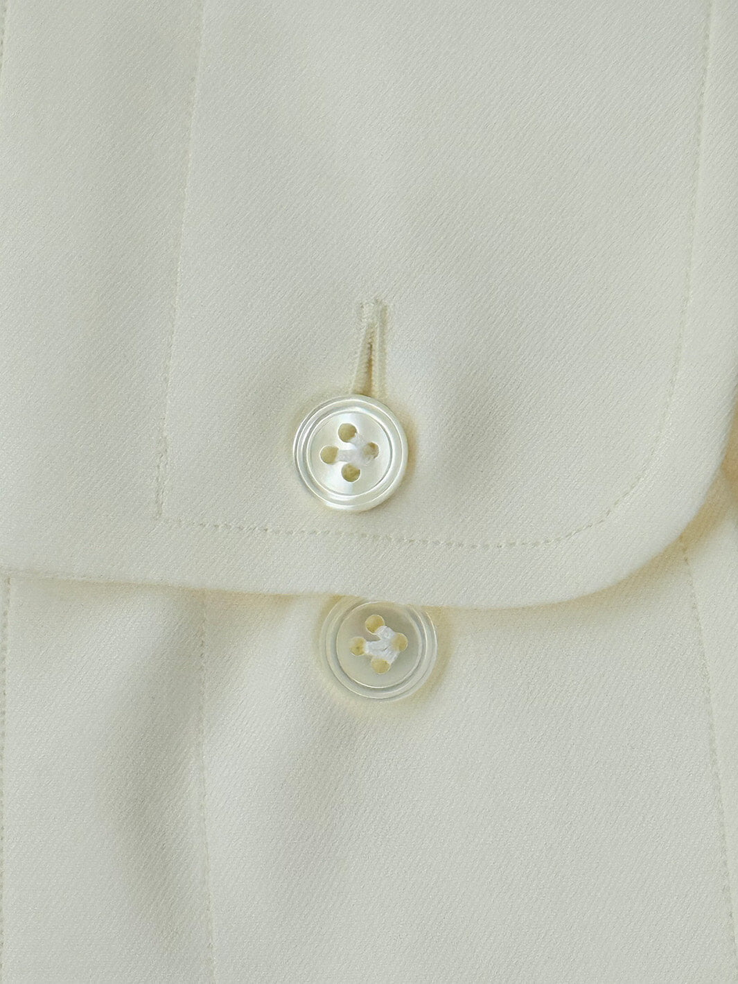 Cotton Twill Dress Shirt - Cream
