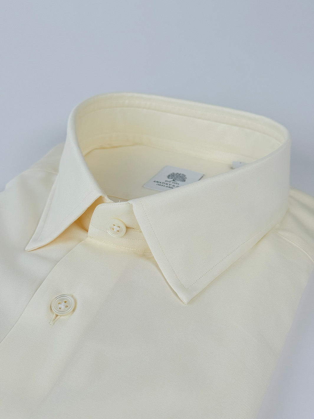 Cotton Twill Dress Shirt - Cream