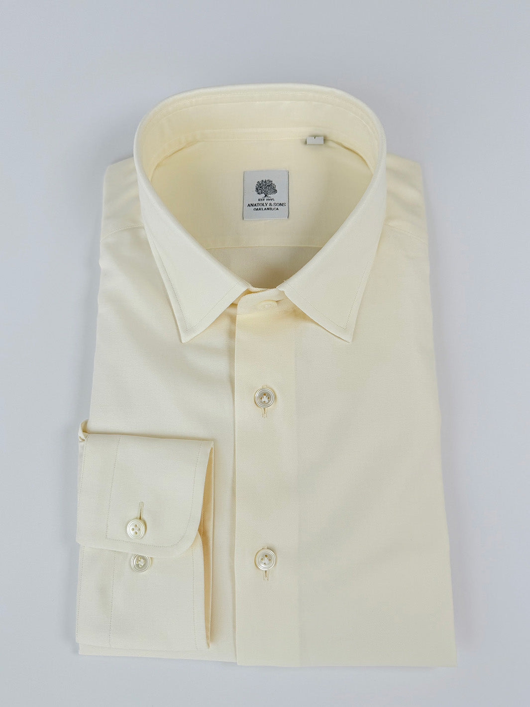 Cotton Twill Dress Shirt - Cream