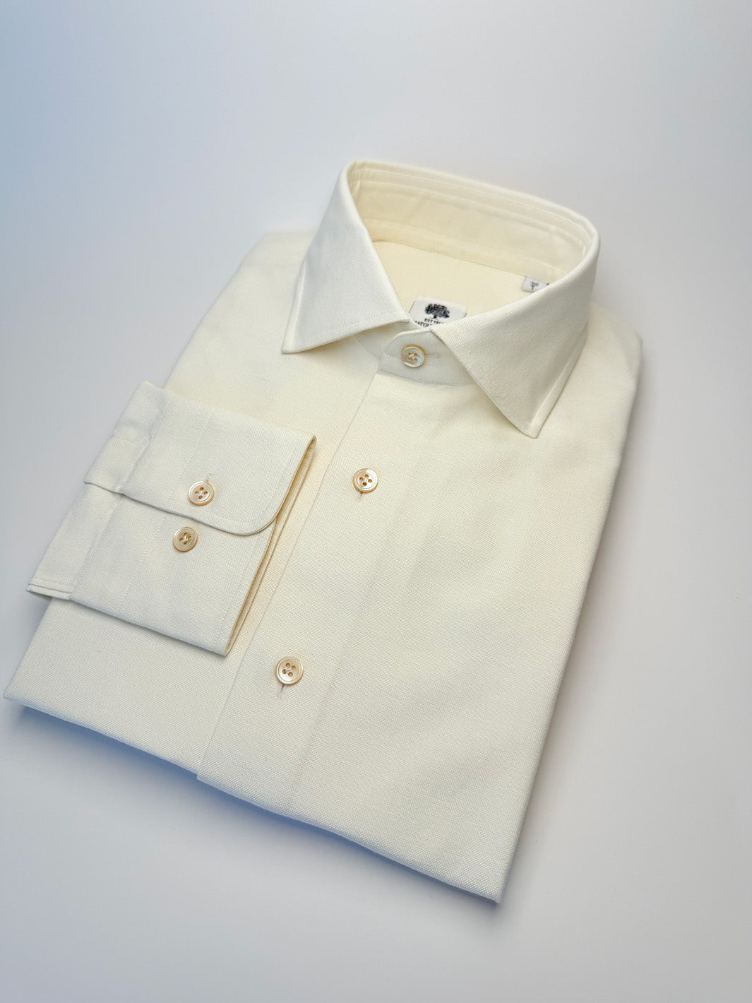 Cream Cotton Oxford Dress Shirt 18.5 US (47 EU)